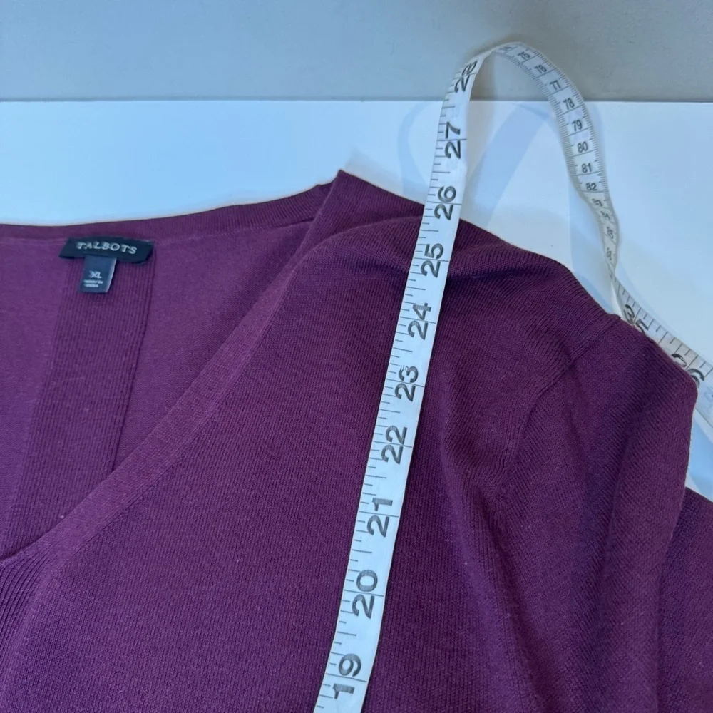 Talbots Women's Long Sleeve V-Neck Pullover Sweater Cotton Blend SZ XL
